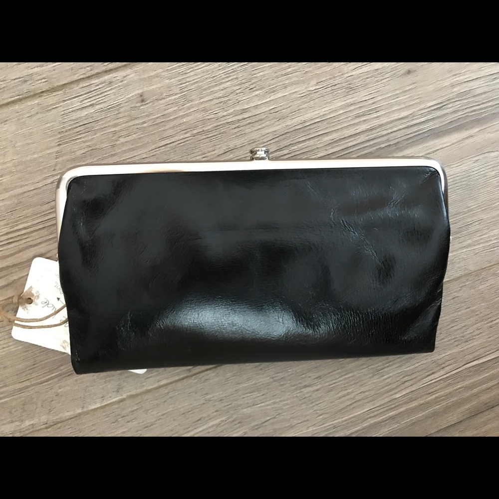 NWT HOBO Lauren Double Clasp Wallet BLACK - Picture 3 of 5